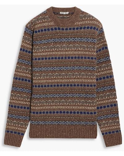 Alex Mill Fair Isle Merino Wool-blend Sweater - Brown