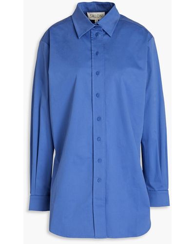Saloni Gigi Stretch-cotton Shirt - Blue