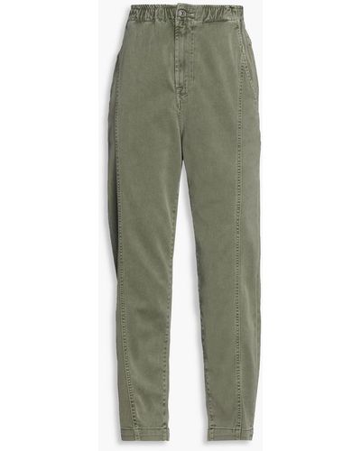 7 For All Mankind Alexis Gabardine Tapered Trousers - Green