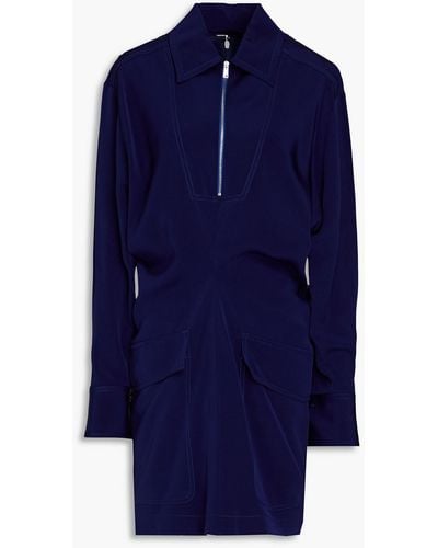 Victoria Beckham Drapiertes minikleid aus glänzendem crêpe - Blau