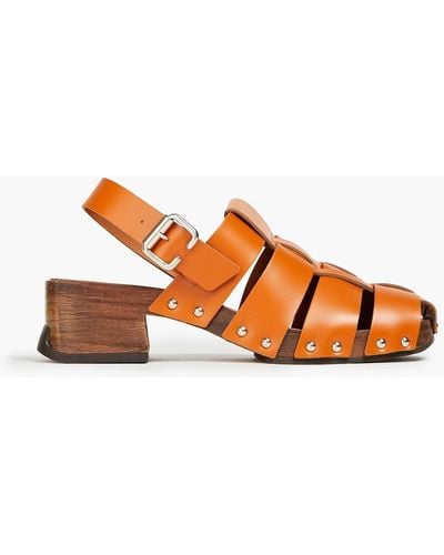 Miista Darline Leather Sandals - Orange