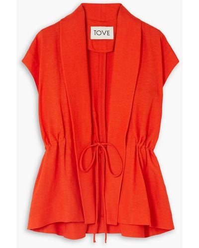 TOVE Margot Ruched Woven Jacket - Red