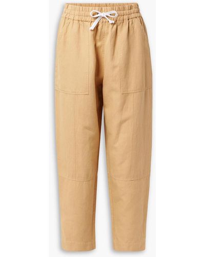 Apiece Apart Surf Linen And Cotton-blend Twill Tapered Trousers - Natural