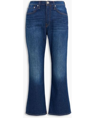 Rag & Bone Maya Cropped High-rise Flared Jeans - Blue