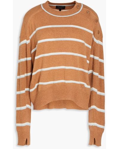 Rag & Bone Striped Cashmere Sweater - Brown