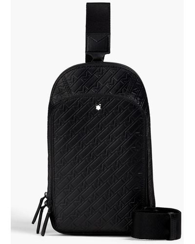 Montblanc Embossed Leather Messenger Bag - Black