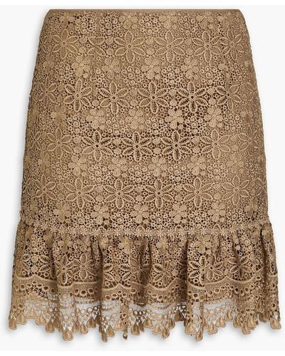 Charo Ruiz Cotton-blend Crocheted Lace Mini Skirt - Natural