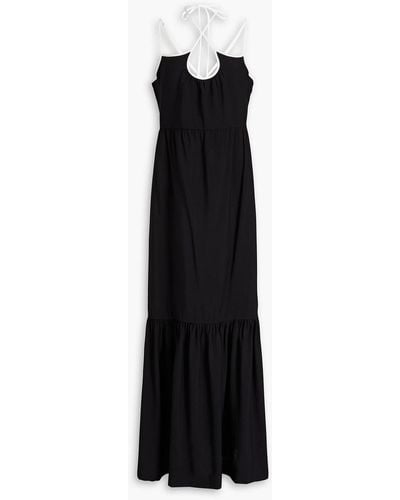 Jonathan Simkhai Kellyann Gathered Woven Maxi Dress - Black