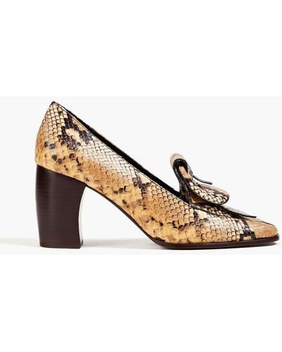 Tory Burch Snake-effect Leather Court Shoes - Multicolour