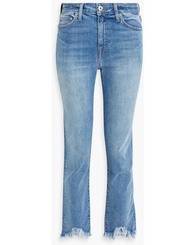Jonathan Simkhai River halbhohe jeans mit geradem bein und fransen - Blau