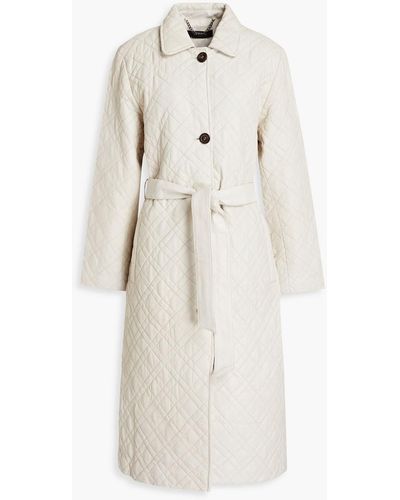 Muubaa Xena Quilted Leather Coat - Natural