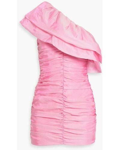 ROTATE BIRGER CHRISTENSEN Tabbina One-shoulder Ruffled Organza Mini Dress - Pink