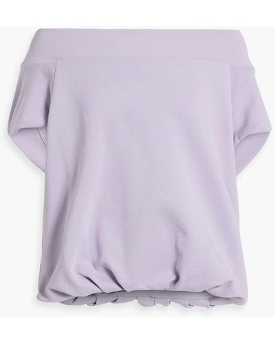 Dries Van Noten Oversized Gathered Cotton Top - Purple