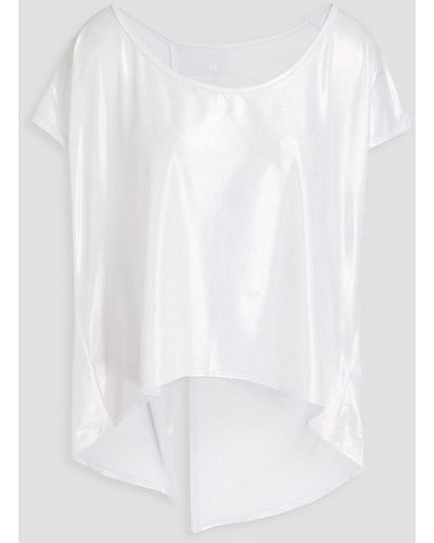 Heroine Sport Split-back Metallic Stretch-jersey T-shirt - White