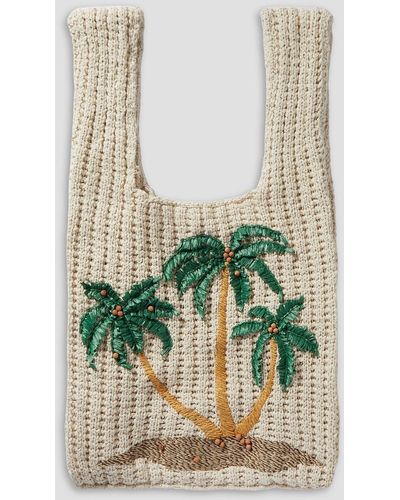 Alanui Sand Island Embroidered Crocheted Tote - White
