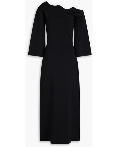 By Malene Birger Velame One-shoulder Ribbed-knit Maxi Dress - Black