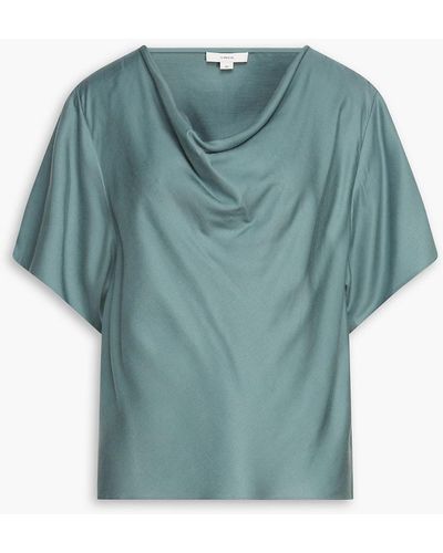 Vince Draped Twill Top - Blue