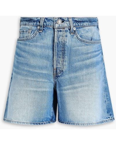 Rag & Bone Maya Faded Denim Shorts - Blue