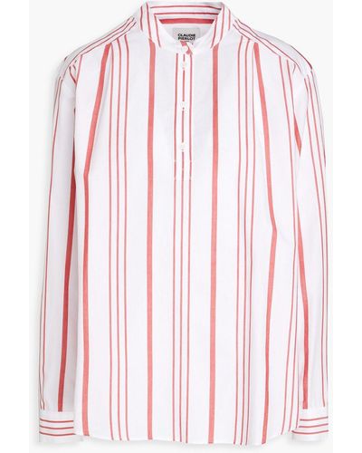 Claudie Pierlot Striped Cotton-blend Poplin Shirt - Pink