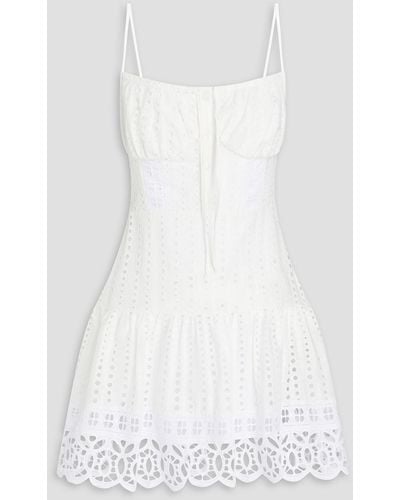 Charo Ruiz Cordoba Broderie Anglaise Coton-blend Mini Dress - White