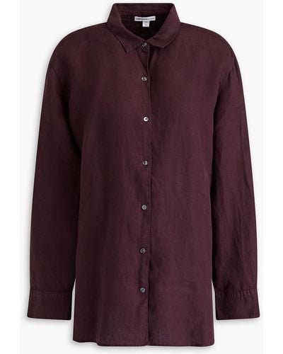 James Perse Linen Shirt - Purple