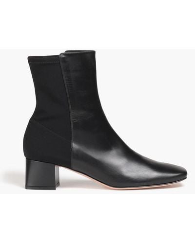 Gianvito Rossi Logan Stretch-jersey And Leather Ankle Boots - Black