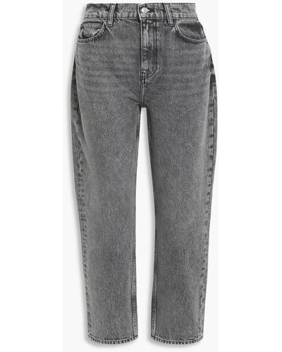IRO Povli Faded High-rise Straight-leg Jeans - Grey