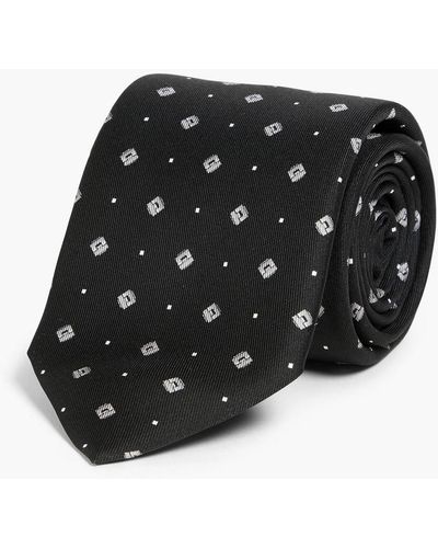 Dunhill Printed Mulberry Silk-twill Tie - Black