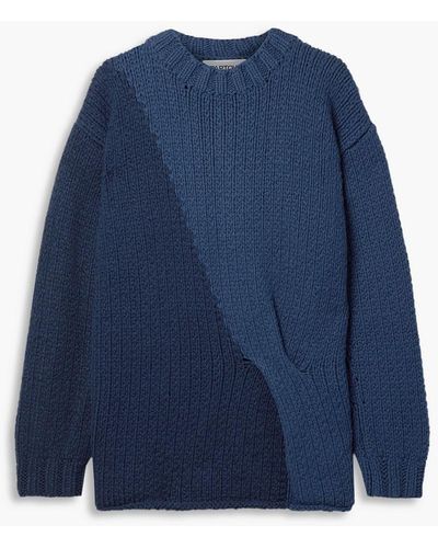 Partow Mia Two-tone Cashmere Sweater - Blue