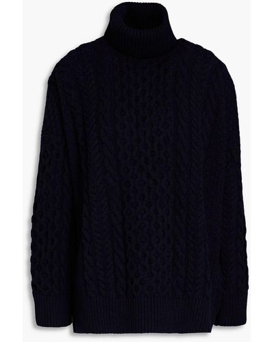 &Daughter Annis Cable-knit Wool Turtleneck Sweater - Blue