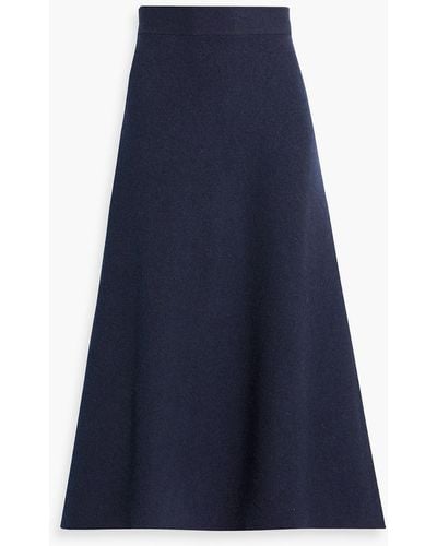 Jil Sander Draped Jacquard-knit Wool-blend Maxi Skirt - Blue