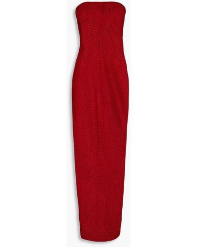 Missoni Strapless Crochet-knit Maxi Dress - Red
