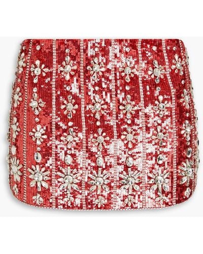 retroféte Xios Embellished Satin Mini Skirt - Red