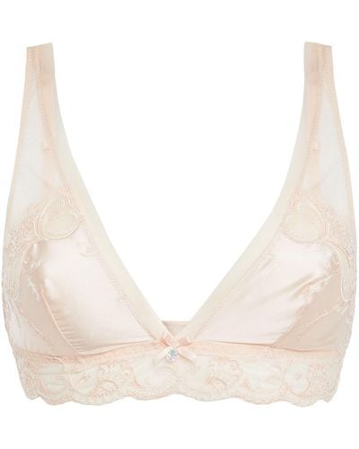 Lise Charmel Splendeur Soie Embellished Satin And Tulle Soft-cup Triangle Bra - Multicolour