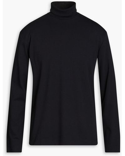 Sunspel Cotton-jersey Turtleneck Top - Black