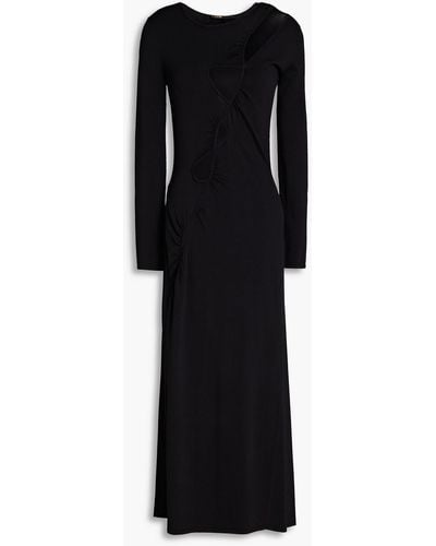 Maje Rob Cutout Knitted Midi Dress - Black