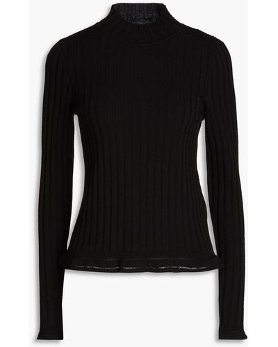 Ba&sh Guss Ribbed-knit Turtleneck Sweater - Black