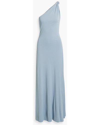 BITE STUDIOS Point One-shoulder Knotted Jersey Maxi Dress - Blue