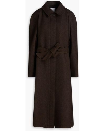 LE 17 SEPTEMBRE Oversized Belted Wool-blend Felt Coat - Black