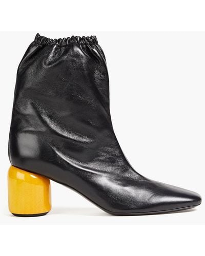 Jil Sander Nikki Leather Ankle Boots - Black