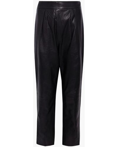 Walter Baker Carson Leather Tapered Trousers - Black