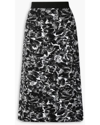 Commission Vase Jacquard-knit Wool-blend Midi Skirt - Black