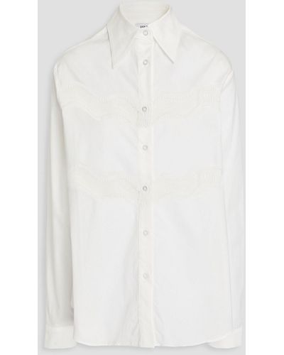 Anna Quan Guipure Lace-trimmed Cotton-blend Poplin Shirt - White