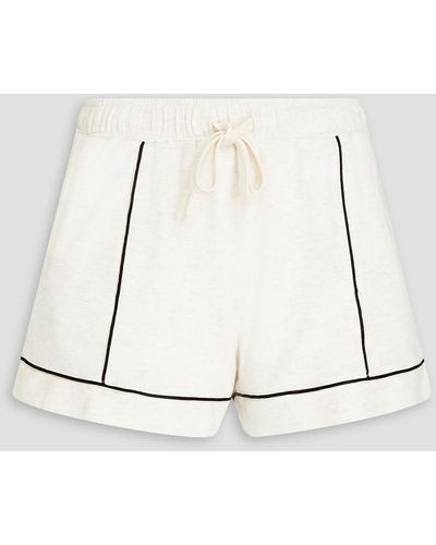 Monrow Mélange French Cotton-blend Terry Shorts - White