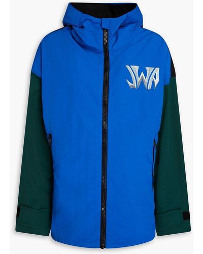 JW Anderson Printed Shell Hooded Jacket - Blue