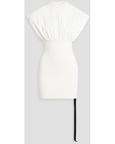 Rick Owens Tommy Ribbed Cotton-blend Jersey And Stretch-knit Mini Dress - White