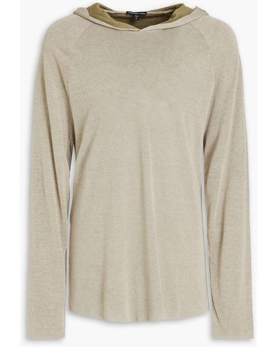 James Perse Linen-blend Hoodie - Natural