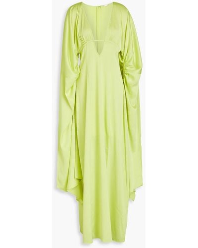Cult Gaia Winona Ruched Hammered-satin Gown - Yellow