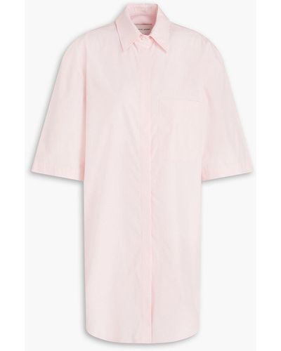 Loulou Studio Evora Cotton Mini Shirt Dress - Pink