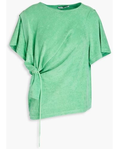 Rejina Pyo Kayley Knotted Organic Cotton-terry Top - Green